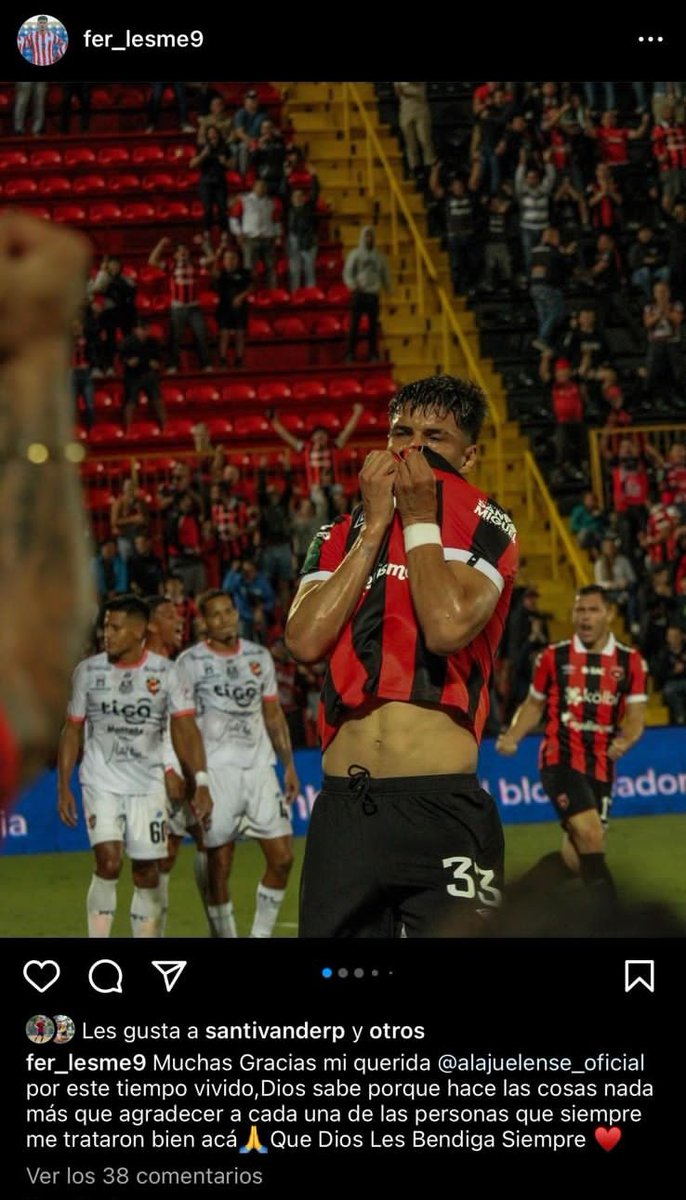 Otra salida en falso del ineficiente Gerente Deportivo de #Alajuelense
Fernando Lesme se despide del club, luego de llegar al equipo por insistencia propia, casi que rogando para que lo contrataran.
Su labor en el equipo se limitó a anotar el 4° penal en la tanda v #Herediano