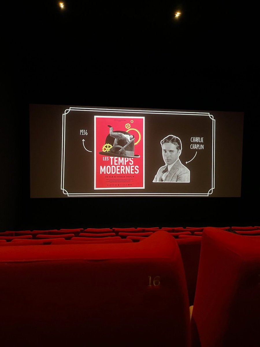 Clap de fin pour la dernière sortie de collège au cinéma 🎬Les 6e2 et les 6e3 ont pu découvrir le dernier film muet de Charlie Chaplin, « Les temps modernes » et rire et réfléchir sur la condition des ouvriers et des chômeurs au début du xxe siècle.