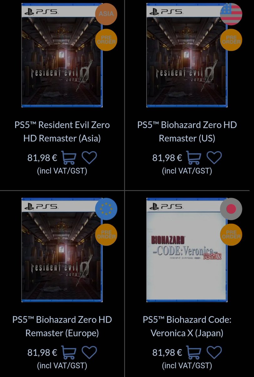 It seems both #RECVX and #RE0HDR will be released for PS5 as physical format worldwide (European included)

That proves nothing but it feels SO suspicious #REremake's missing despite it came out along with RE0 as OriginsCollection for PS4...
#ResidentEvil #REBHFun #バイオハザード