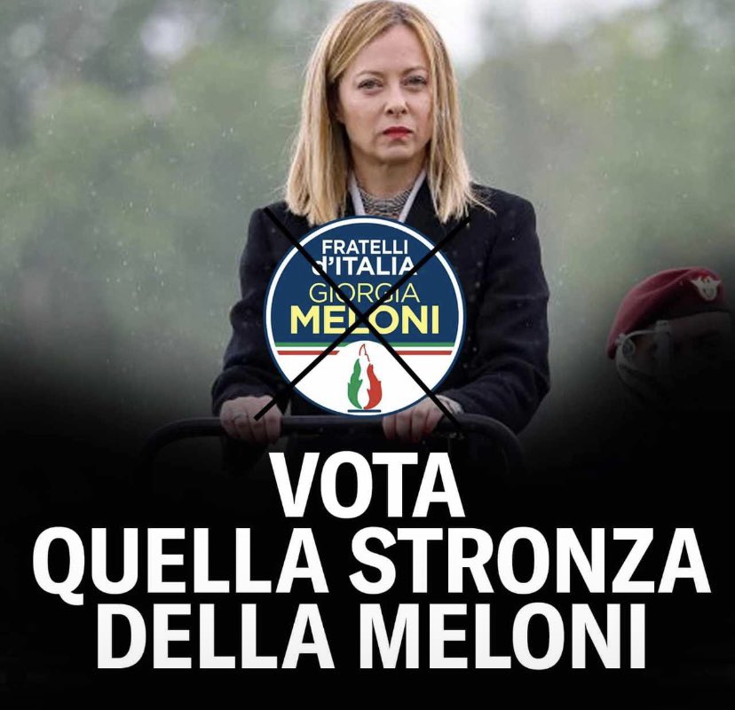 Amico fascista non dimenticare l'8 e il 9 giugno di votare la tua cabarettista preferita, sulla scheda scrivi STRONZA.