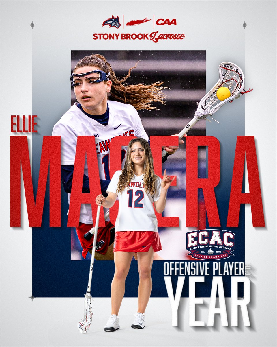 𝗢𝗙𝗙𝗘𝗡𝗦𝗜𝗩𝗘 𝗣𝗟𝗔𝗬𝗘𝗥 𝗢𝗙 𝗧𝗛𝗘 𝗬𝗘𝗔𝗥 💥 You can add @ECACSports Offensive Player of the Year to @elliemasera's already stellar resume! 🌊🐺 x #NCAALAX