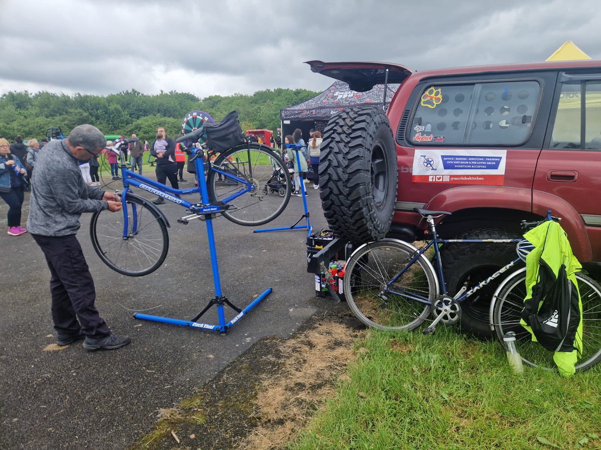 A busy day for us at #merseyfest today providing Dr Bike services for our friends at @BeeNetwork with loads of bikes fixed and ready for the road. @ILoveMCR @GreenerGtrMCR @WeAreCyclingUK @BritishCycling