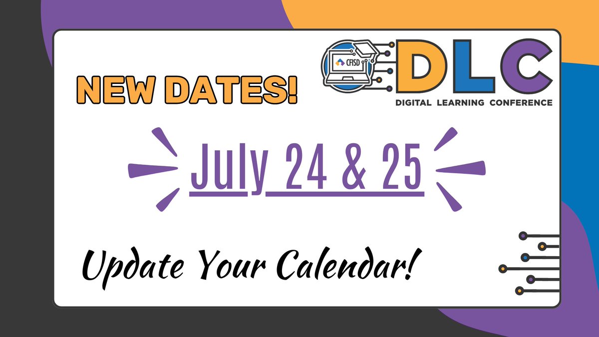 🚨🚨🚨NEW DATE ALERT‼️‼️‼️ We can't wait to 👀you at the greatest PD in the Land✨✨Action-packed w/ featured presenters from around the 🌍 connecting w/ us. Grab your team &amp; join us virtually.
🌐cfisd.net/dlc
🗓️Wed/Thurs 7/24-25
⌚️8am-4pm CST