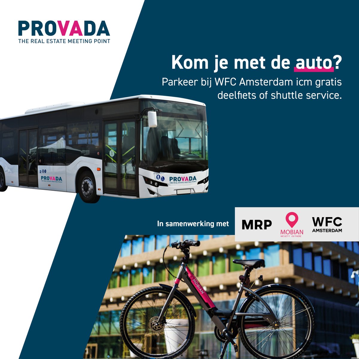 MRP biedt in samenwerking met PROVADA, RAI Amsterdam en MOBIAN.Global een duurzame en betaalbare shuttle service aan vanuit WFC Amsterdam. Aanmelden via provada.nl/nl/locatie/
Lees hier het hele persbericht mrpdevelopment.nl/nl/mrp-news/sn…