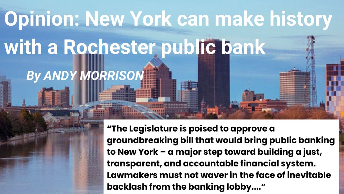 We're calling on Albany to stand with New Yorkers - not with Wall Street.

Let's pass the Bank of Rochester Act this session!

Read the op-ed here: nynmedia.com/opinion/2024/0…