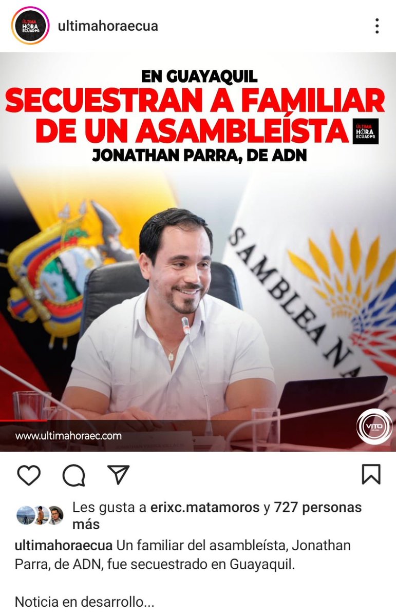 Si esto es cierto, mi solidaridad con ⁦@Jonathanparra_l⁩ y su familia, se sigue corroborando que #Ecuador no es un país seguro y que el discurso de Noboa en la ⁦@AsambleaEcuador⁩ fue solo una mentira.

⁦@BancadaRC5⁩ ⁦@RC5Oficial⁩ ⁦@MashiRafael⁩