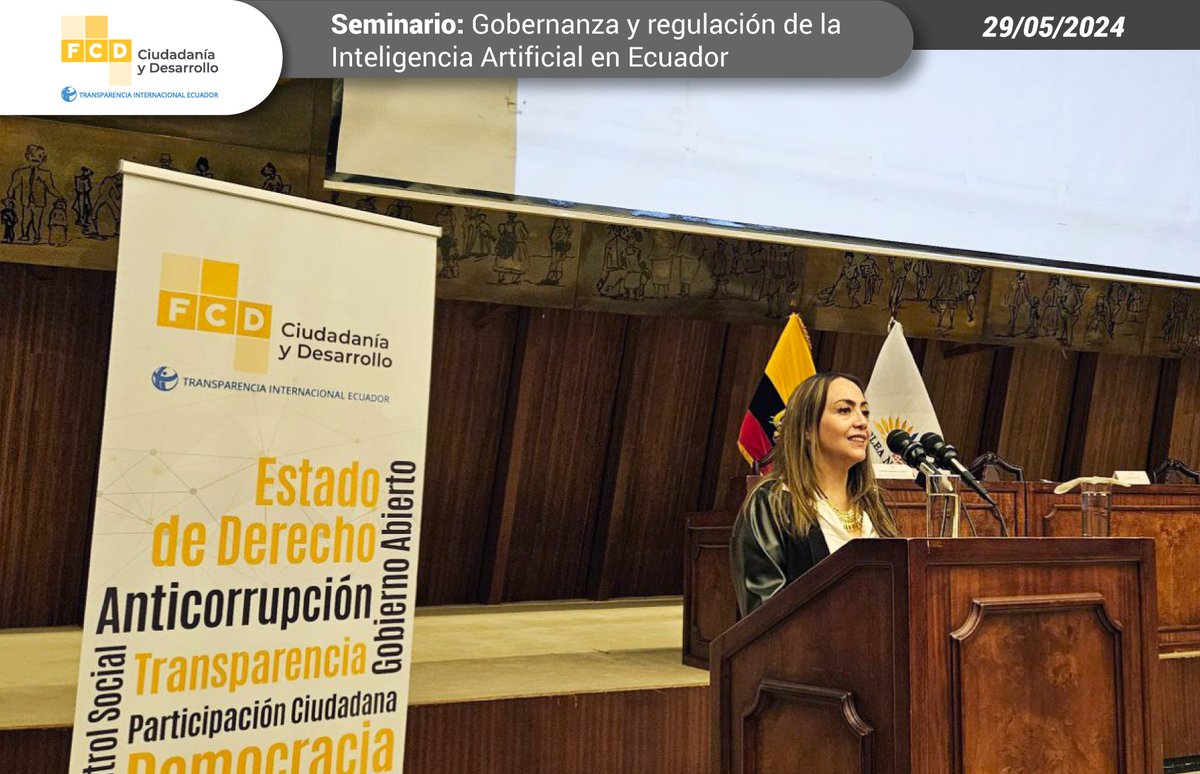FCD_Ecuador's tweet photo. Tuvimos como panelistas a Lorena Naranjo @lnargod, Andrea Tapia @anlutato y Diego ��lvarez @cococho20, quienes hablaron sobre conceptos generales, experiencias internacionales y propuestas para regular la #InteligenciaArtificial en #Ecuador.

#OpenGovWeek #EstadoAbiertoEc https://t.co/6M0OLfRG4G