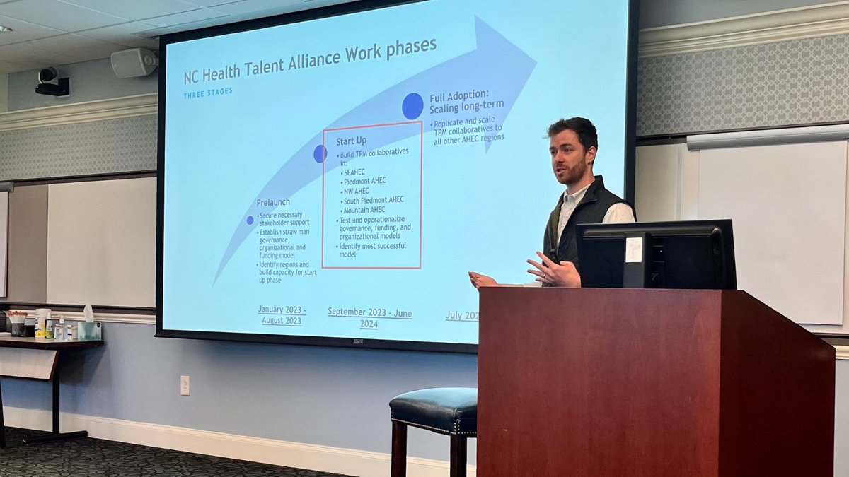 @VGinski, #NCChamberFoundation's director of workforce competitiveness, briefed at the NC Health Talent Alliance meeting.