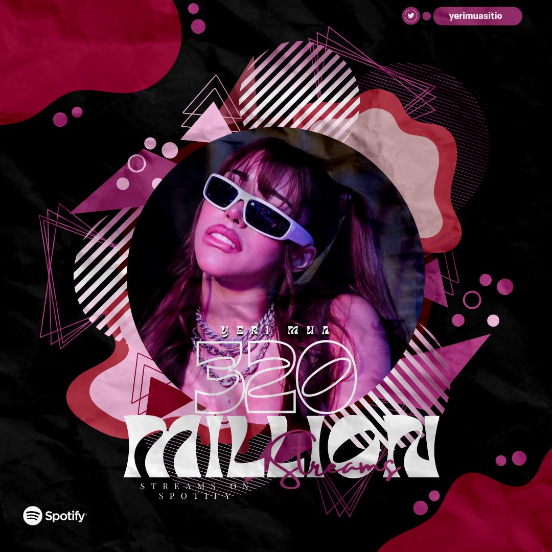 YeriMuaSitio's tweet photo. .@YeriMua ha superado los 320 MILLONES de streams en Spotify. https://t.co/xSapOn8jvS