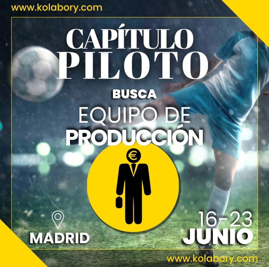 ¡Colaboración PRODU!

Finalista en <a href="/NetflixES/">Netflix España</a> + <a href="/Notodofilmfest_/">Notodofilmfest</a> 2022 y en el programa "ISLABENTURA Canarias" quiere grabar su capítulo piloto en Madrid

Se necesita EQUIPO DE PRODU.
¡Únete a este proyecto desde Kolabory.com!

¡¡COMPÁRTELO CON TUS AMIGXS DE PRODUCCIÓN!