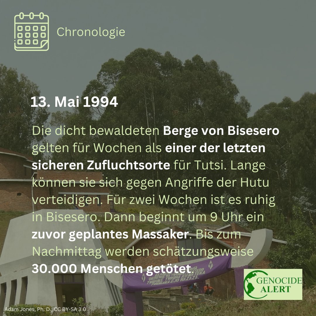Tag 33/100 bis Tag 37/100 #100TageZusehen: Der Völkermord in #Ruanda 1994 #HeuteVor30Jahren #OnThisDay #Kwibuka30   

Weitere Informationen: genocide-alert.de/projekte/100-t… 

#VölkermordPrävention #KeinVergessen #genprev #Menschenrechte #NieWieder