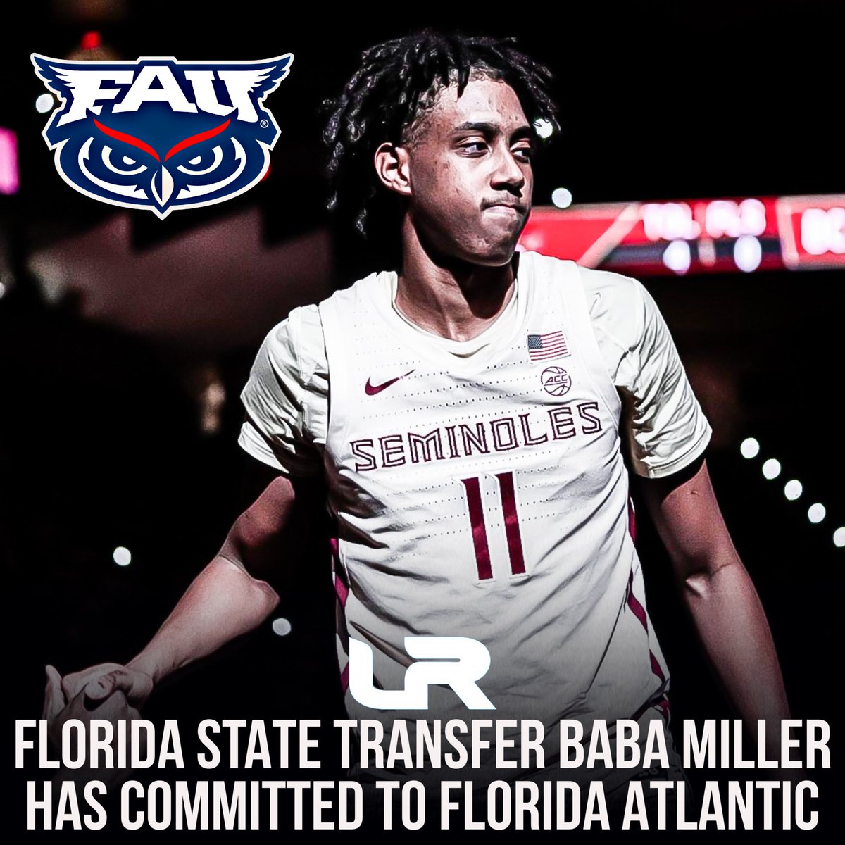 NEWS: Florida State transfer Baba Miller has committed to Florida Atlantic, multiple sources told @LeagueRDY. @DraftExpress was first. Miller just wrapped up his sophomore season, playing two seasons with the Seminoles. He’s a native of Mallorca, Spain. He averaged 7.6PPG,
