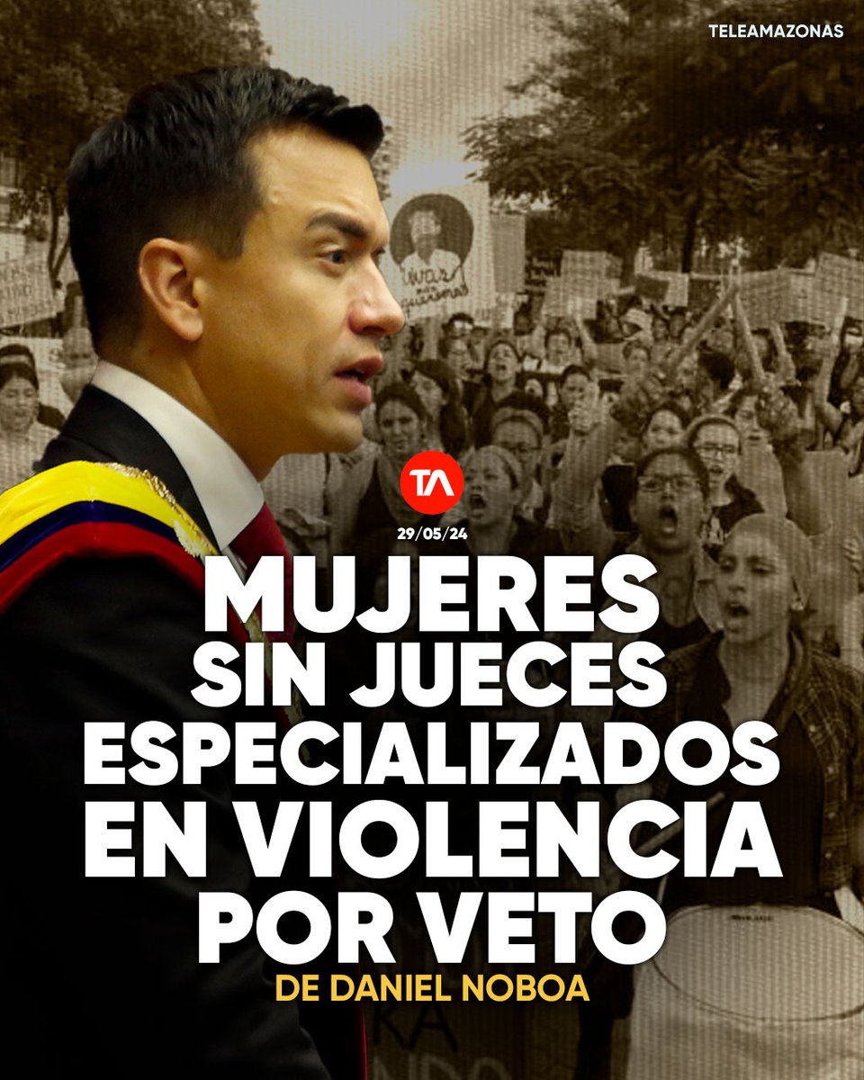 #ATENCIÓN | Veto de Noboa bloquea por un año reforma para jueces especializados en violencia contra la mujer. Detalles ow.ly/v8fY50S17Sh