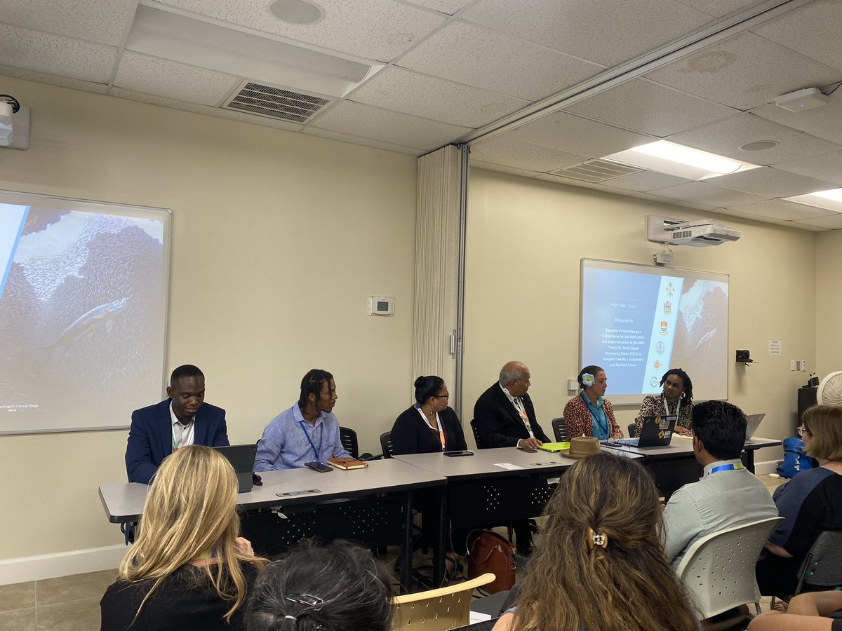 High Seas Alliance (@highseasallianc) on Twitter photo It’s day 3 of #SIDS4! And we’re talking about the importance equitable partnerships as a cornerstone for the #RaceForRatification of the #HighSeasTreaty!
<a href="/LenekaRhoden/">Leneka Terika Scott</a> <a href="/CARICOMClimate/">Caribbean Community Climate Change Centre</a> <a href="/RandiRotjan/">Dr. Randi Rotjan</a> It’s day 3 of #SIDS4! And we’re talking about the importance equitable partnerships as a cornerstone for the #RaceForRatification of the #HighSeasTreaty!
<a href="/LenekaRhoden/">Leneka Terika Scott</a> <a href="/CARICOMClimate/">Caribbean Community Climate Change Centre</a> <a href="/RandiRotjan/">Dr. Randi Rotjan</a>