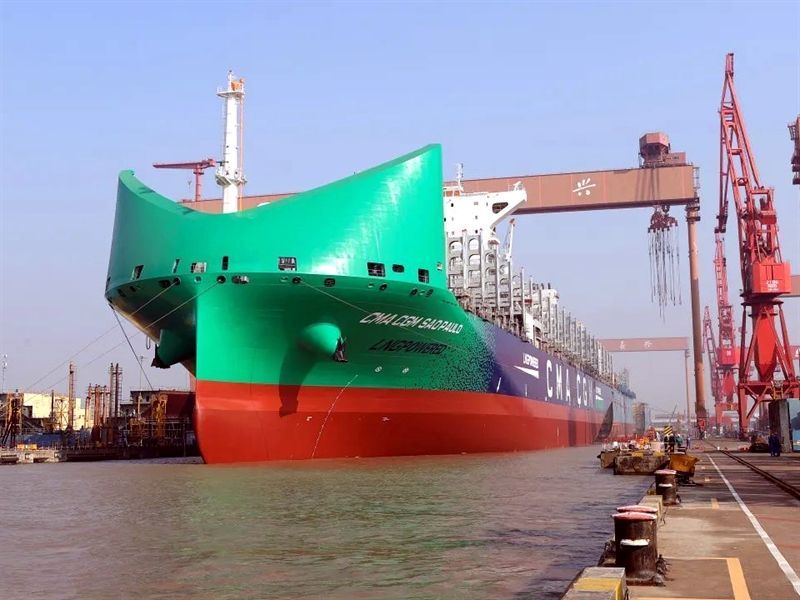 CSSC entrega el “CMA CGM Sao Paulo” de 13.264 TEUs que se desplegará en la ruta Lejano Oriente – ECSA @Alphaliner @cmacgm #MundoMaritimo buff.ly/4bFcVQs