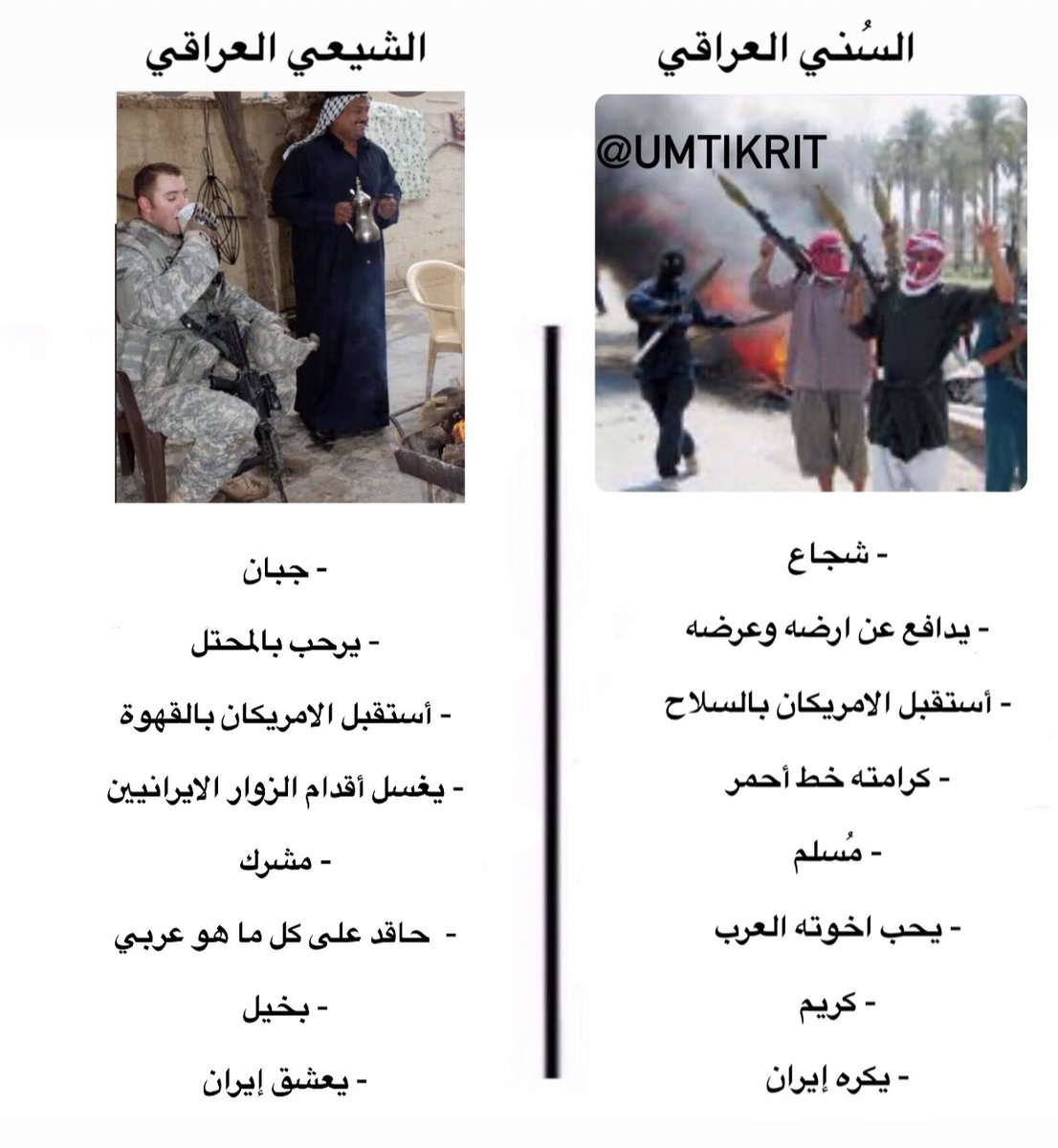 السُني العراقي vs الشـ.يعّي العراقي