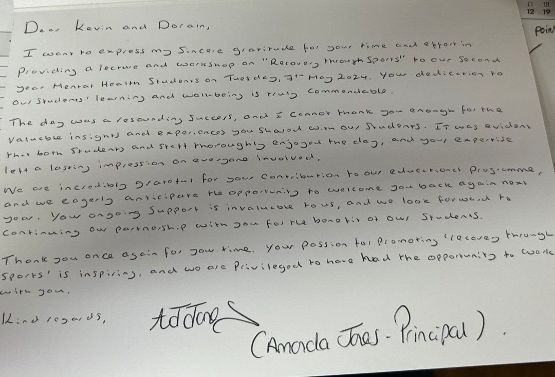 RCN award winning Recovery Through Sport ABUHB (@abuhbn) on Twitter photo We are very humbled to receive this card from <a href="/AberUni/">Aberystwyth University</a> 🫶 we developed the #recoverythroughsport provision in the hope of supporting as many people as we can to achieve personal goals. @ #mentalheath <a href="/AneurinBevanUHB/">Aneurin Bevan University Health Board</a> <a href="/M33CMK/">Catherine K</a> <a href="/CEOabuhb/">Nicola Prygodzicz</a> <a href="/amandajayne1975/">Amanda Jones</a> We are very humbled to receive this card from <a href="/AberUni/">Aberystwyth University</a> 🫶 we developed the #recoverythroughsport provision in the hope of supporting as many people as we can to achieve personal goals. @ #mentalheath <a href="/AneurinBevanUHB/">Aneurin Bevan University Health Board</a> <a href="/M33CMK/">Catherine K</a> <a href="/CEOabuhb/">Nicola Prygodzicz</a> <a href="/amandajayne1975/">Amanda Jones</a>