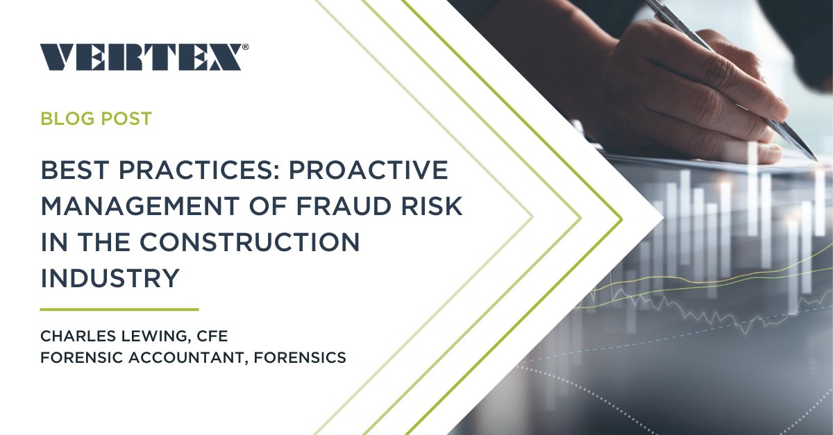 Economic downturns in construction heighten fraud risk due to rising interest rates, volatile costs, labor shortages, and complex pipelines. VERTEX's Charles Lewing outlines strategies to mitigate these risks.

Read more: hubs.la/Q02yVH4m0

#FraudPrevention #WeAreVertex