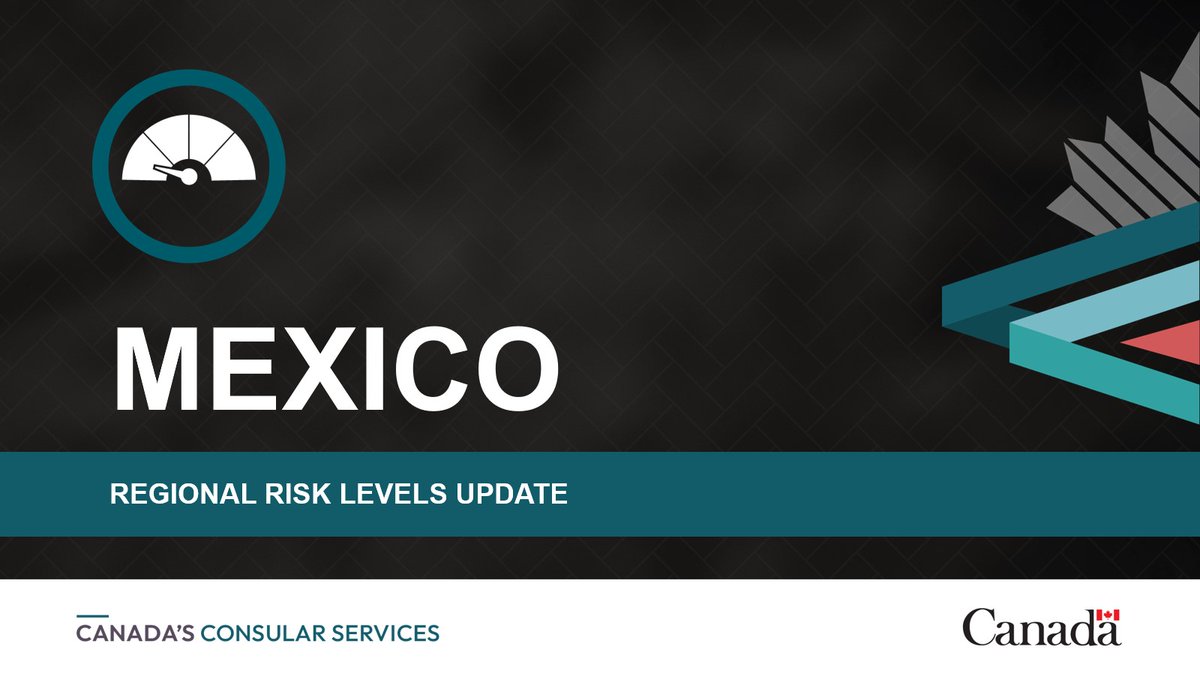 As part of our ongoing review of our destination-specific travel advice pages, we have reviewed and updated the regional risk levels for #Mexico.

Read our full advice for more details: ow.ly/jFxW50S16Mx