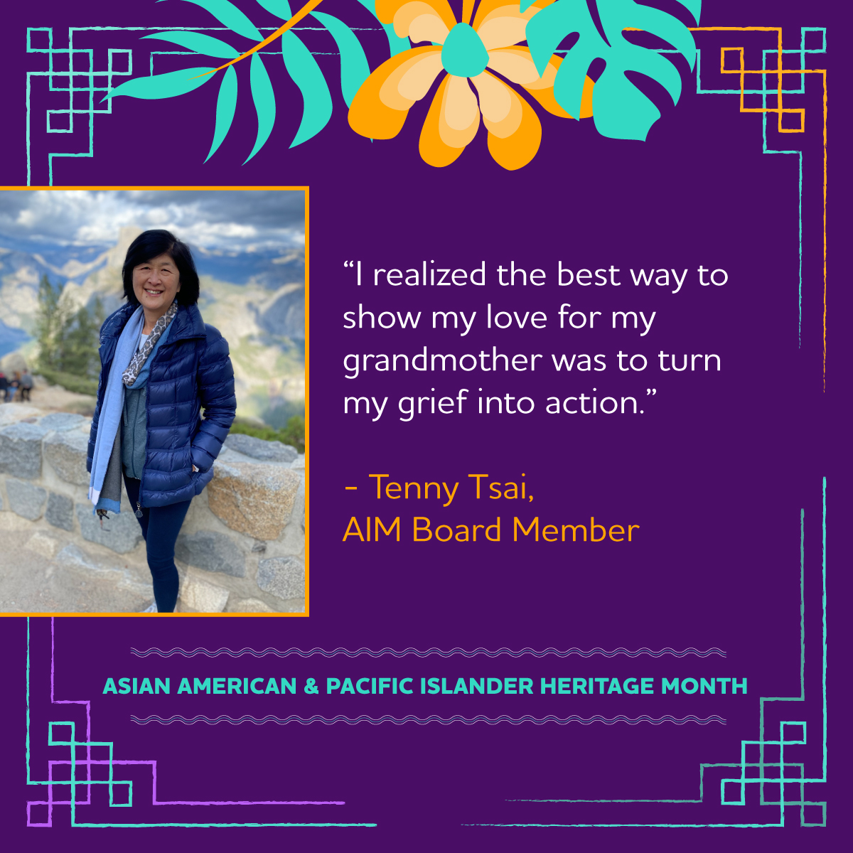 Join us in celebrating advocate and AIM board member Tenny Tsai in honor of #AAPIMonth. Inspired by her grandmother, Tenny has been advocating for the Alzheimer’s and dementia community for nearly 30 years.