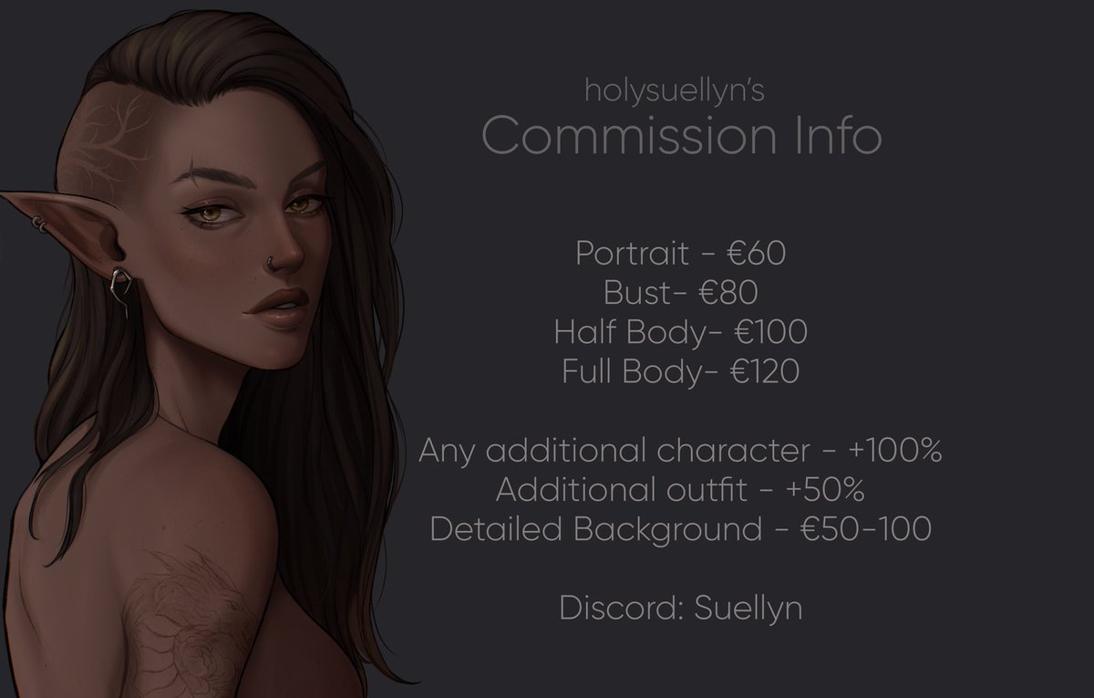 COMMISSIONS ARE OPEN

Card with current prices

I draw everything except children, real people and robots

Payment via PayPal