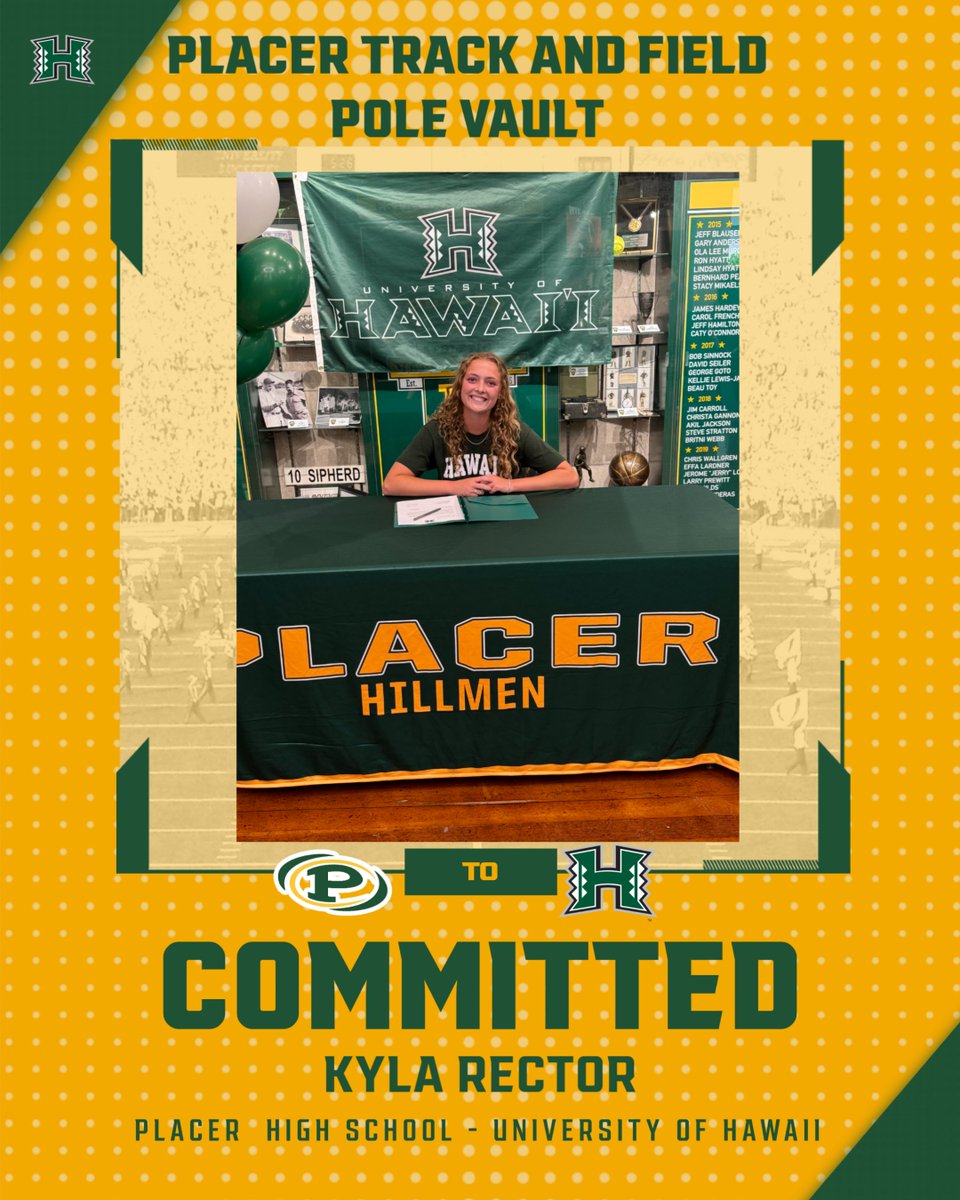 Congratulations to Kyla Rector on her commitment to the University of Hawaii!