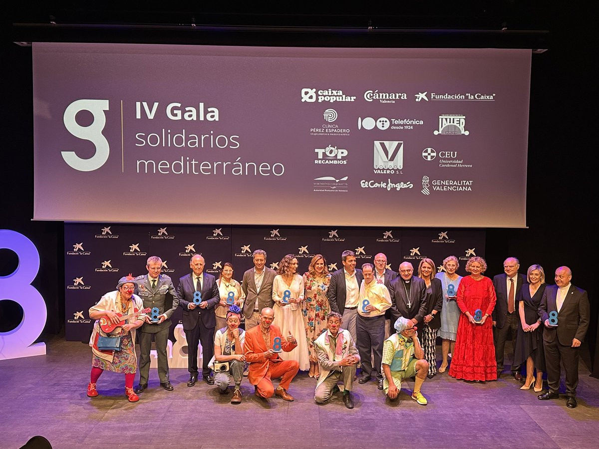 📌 IV Gala Solidarios Mediterráneo organizados por @la8mediterraneo 

🏆Felicidades a todos los premiados que han contribuido a potenciar la Comunitat Valenciana 

👏Enhorabuena a La 8 Mediterráneo TV por su 20º Aniversario