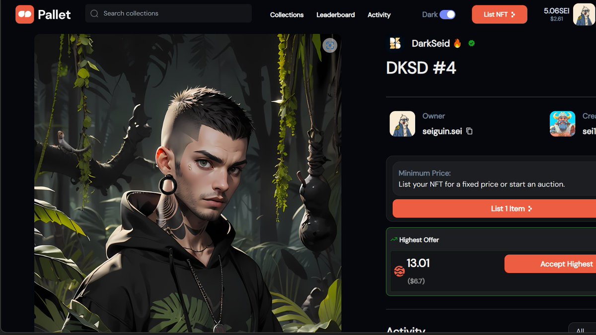 Just realized i finally got my <a href="/DarkSeidNFT/">DarkSeid</a> honorary piece dropped into my wallet!

Super dope piece and really fitting to the Greenity vibes, much love <a href="/Dtr0v/">Dtr0y</a> for creating this outstanding masterpiece!🔥