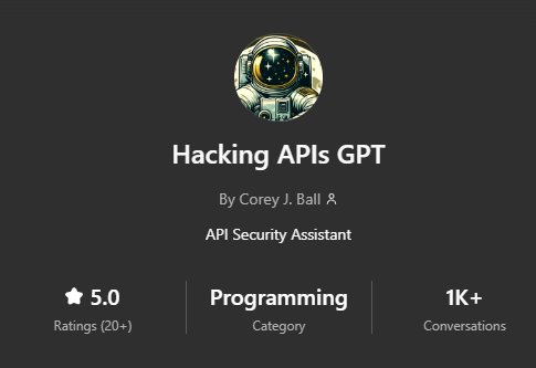 hAPI_hacker's tweet image. The Hacking APIs GPT is now available to free ChatGPT users!

@OpenAI  just announced that ChatGPT Free users can use custom GPTs, including the Hacking APIs GPT.

Now you can leverage the Hacking APIs GPT for FREE to perform:
🔍 Endpoint Analysis: Efficiently evaluate a list of…