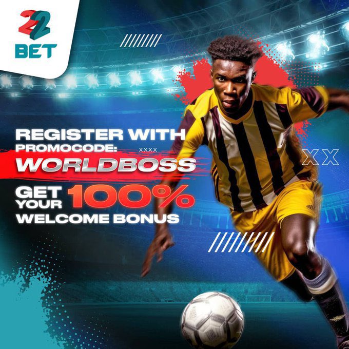 Wake up to boom on @22bet_official 

2nd half 0.5 

5 odd 

Code ⏩ UAT4Q

You don’t have account on 22bet ?

Register here 👉 cutt.ly/swuxHud4

Promo code: WORLDBOSS