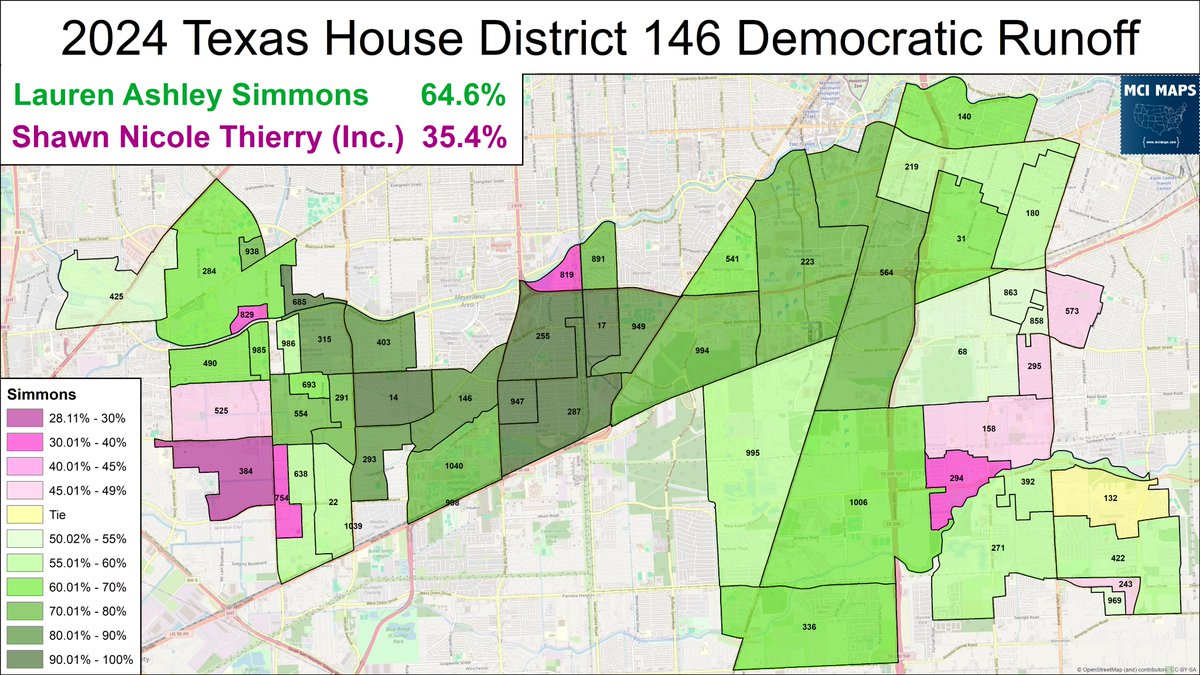 In the Texas runoffs last night, HD146 Democratic Incumbent Shawn Nicole Thierry lost her nomination to Lauren Ashley Simmons in this plurality-black district

Thierry was an outspoken anti-LGBT member who voted with the GOP on many bills.  Simmons is openly LGBT herself!