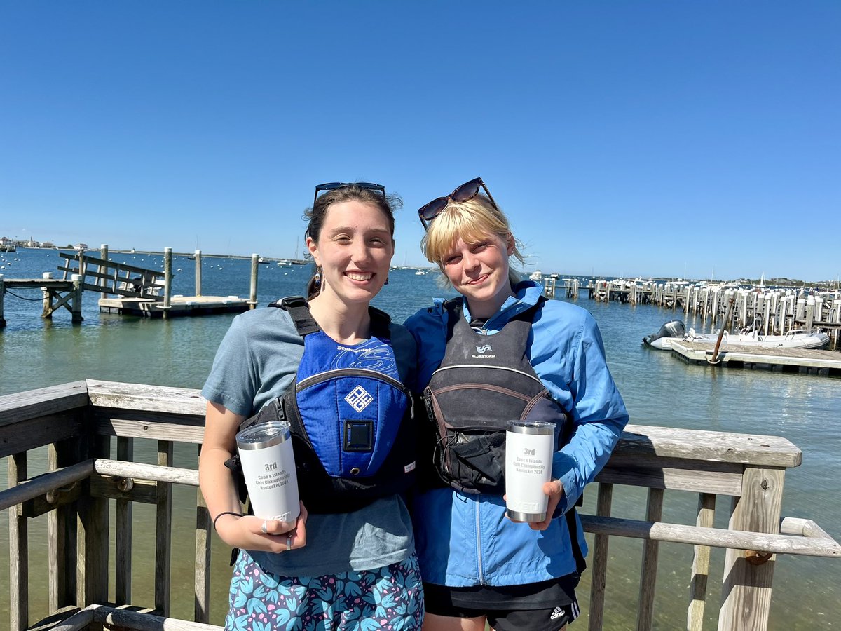 Seniors Ruth Drake and Olivia Dutra finished 3rd overall at Cape and Islands Women’s Champs on Nantucket today and even got a first place finish in race 9! What a great ending to an incredible high school sailing career! #nausetnavy