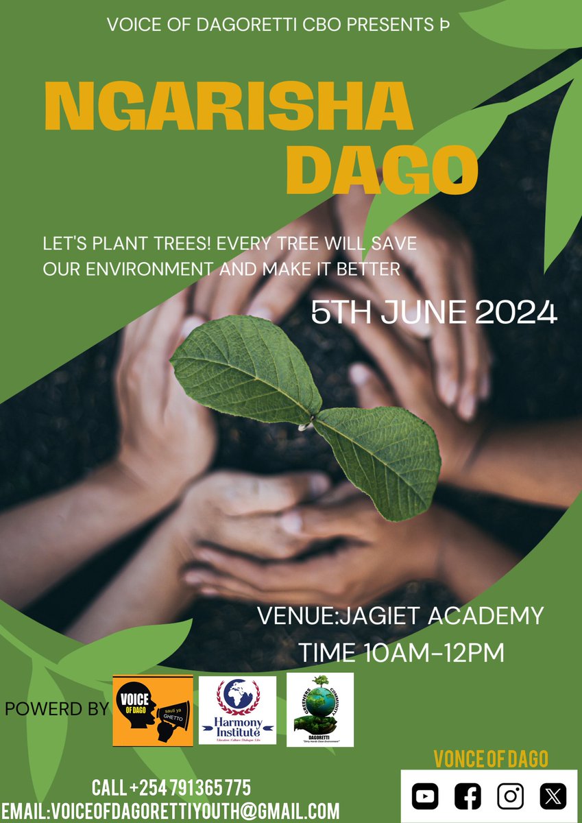 As we approach the world Environmental day let's continue to demand for climate financing let's continue to learn and empower our community on mitigation methods. Karibuni sana to world Environmental day which will take place on 5th June 2024.
<a href="/PACJA1/">PACJA</a>
<a href="/Environment_Ke/">Ministry of Environment, Climate Change & Forestry</a>
<a href="/hivos/">Hivos Global</a>