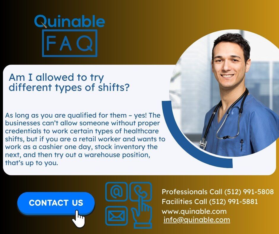 Your career, your choices—download Quinable today! #LPNjobs #CNAjobs #quinable #digitalmarketing #healthcare #StaffingSimplified #QuinableApp
𝗖𝗼𝗻𝘁𝗮𝗰𝘁 𝗨𝘀
☎️ (512) 991-5881
📩 info@quinable.com
🌐 quinable.com