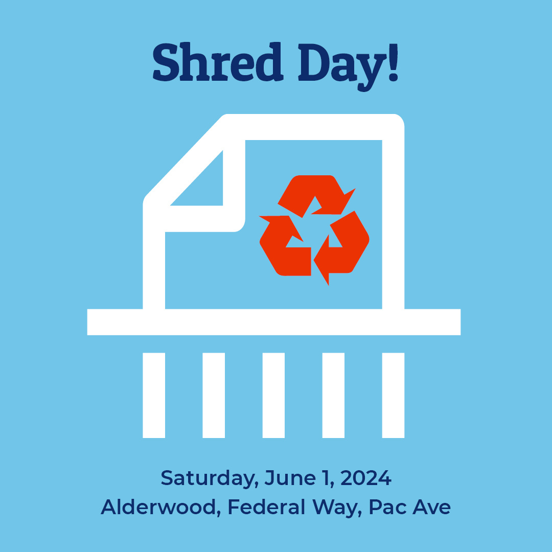 Sound Credit Union (@sound_cu) on Twitter photo ๐ Our annual Shred Day is almost here! ๐ Join us at our Alderwood, Federal Way, or Pac Ave branches on June 1 from 9am to 1pm (or until the truck is full). Keep your identity safe by shredding old documents with us!
Learn more about the event here: hubs.ly/Q02yVhHP0 ๐ Our annual Shred Day is almost here! ๐ Join us at our Alderwood, Federal Way, or Pac Ave branches on June 1 from 9am to 1pm (or until the truck is full). Keep your identity safe by shredding old documents with us!
Learn more about the event here: hubs.ly/Q02yVhHP0