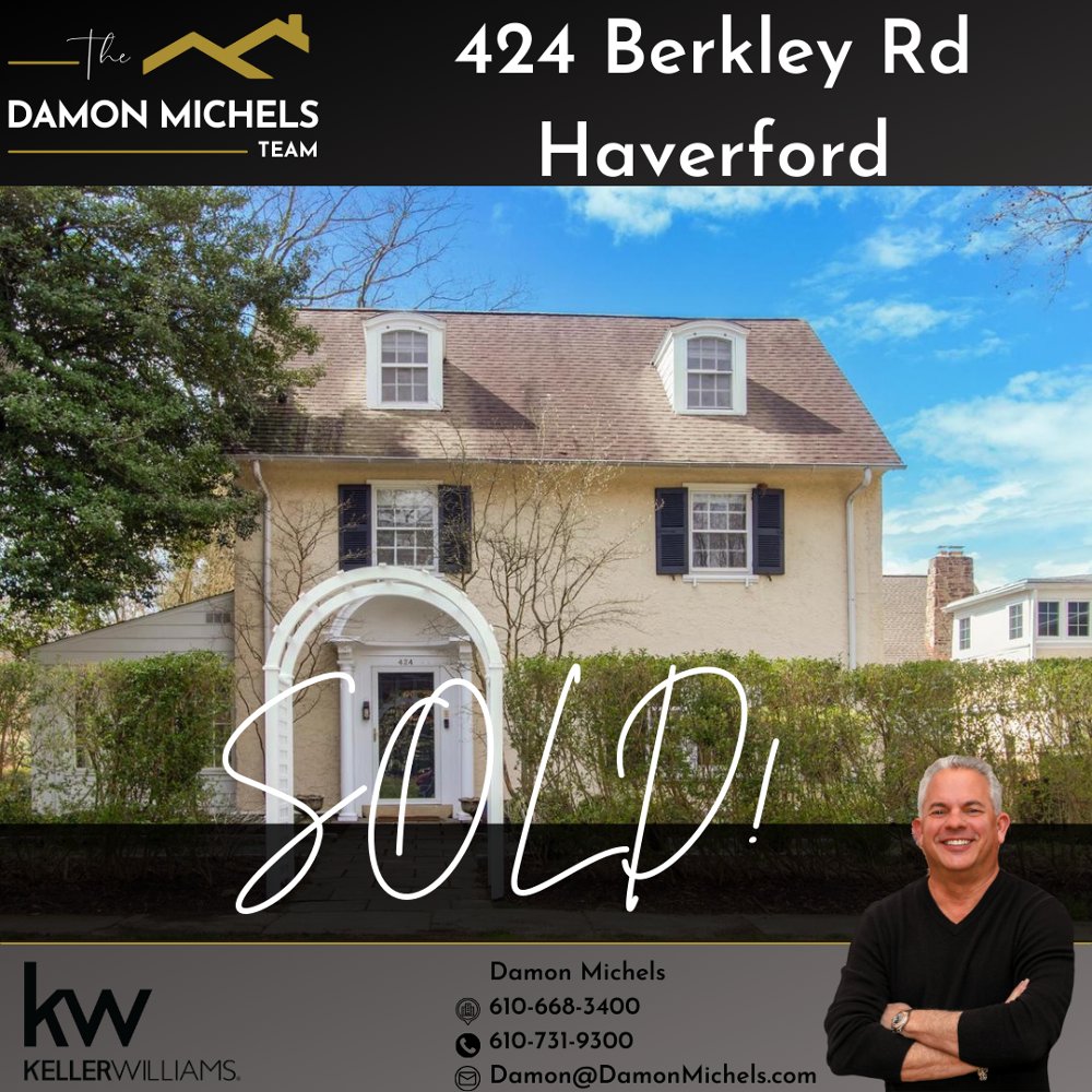 SOLD!! We are thrilled to announce the sale of 424 Berkley Rd, Haverford! Congratulations to the new homeowners. If you’re looking to buy or sell your home, contact us today!
#JustSold #Haverford #HappyNewHomeowners #RealEstate #KWMainLine #TheDamonMichelsTeam