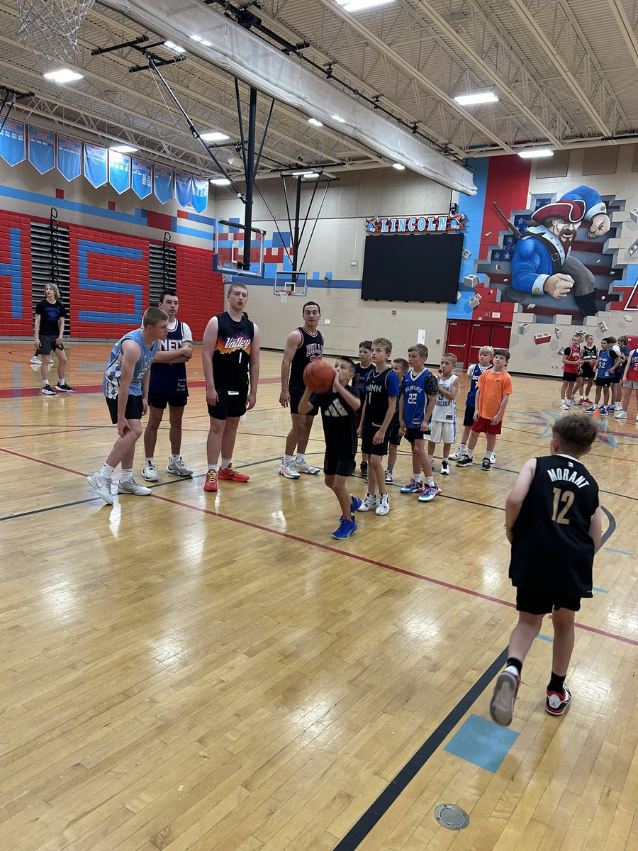 Camp day 2 was a success! All levels displayed a great attitude today! Here are some future patriots playing basesketball! #Family