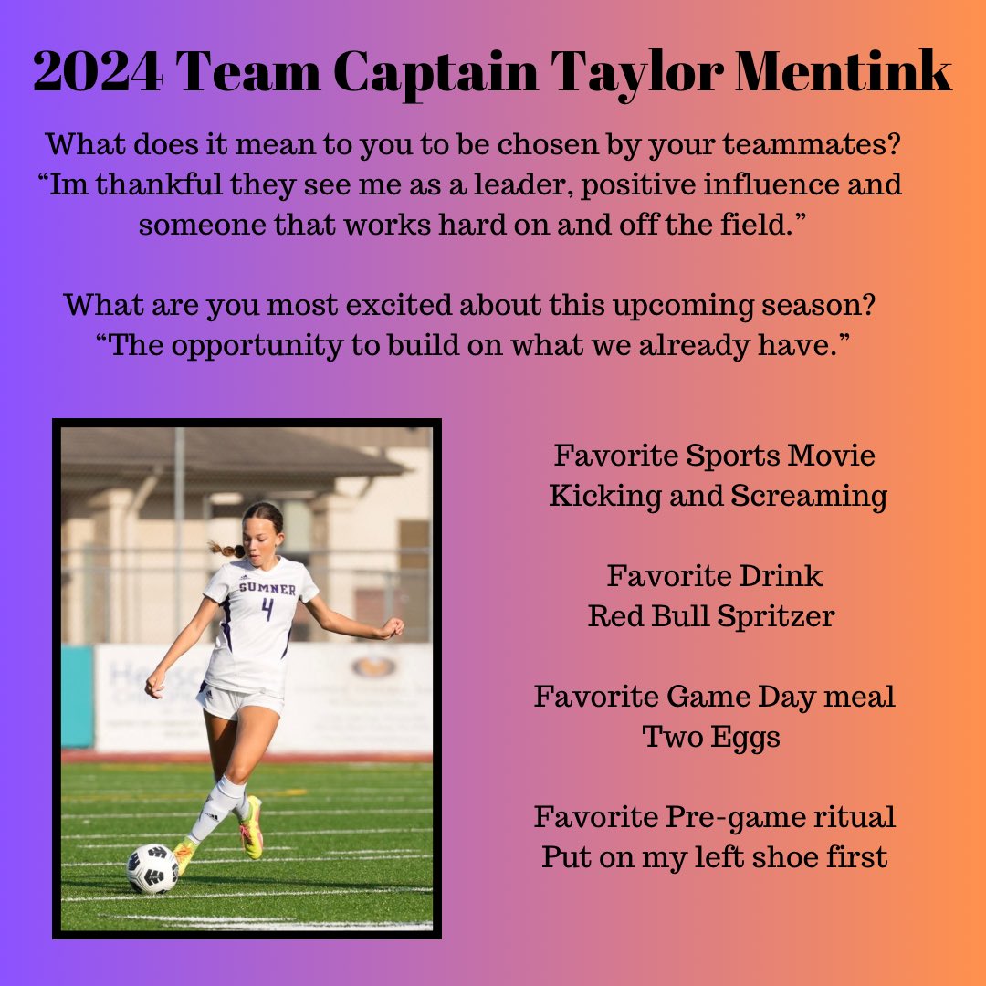 Get to know your 2024 team captain <a href="/taylor_mentink/">Taylor</a> #GoSparts #ValleyPride