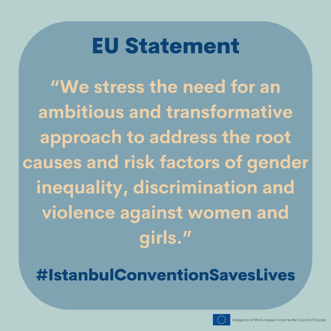 🇪🇺 #EU & its Member States' Statement at the @coe 1499th meeting of the Committee of Ministers (29 May 2024) to celebrate the 10th anniversary of the entry into force of the #IstanbulConvention.
►eeas.europa.eu/delegations/co…