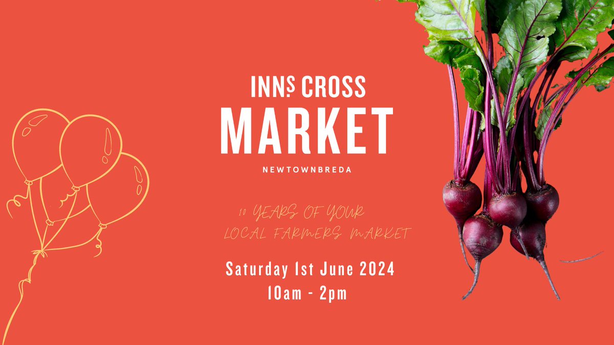 10 years of Inns Cross Market! Where did that time go? We've had many specialist food producers through the doors as such & we've been delighted to offer them a platform to test the market & get started on their venture. Our monthly farmers market is this Sat 1st June, 10-2