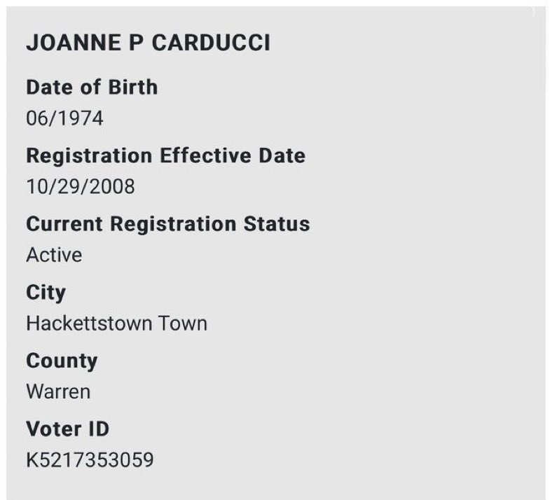 UPDATE - These records have just been found showing that JoJo is ALSO an active voter in NJ as of 2008. She is ALSO an active voter in NY, and has been since 2000. Voting in multiple states is a felony, punishable by jail time and fines. States regularly 'clean their rolls,'