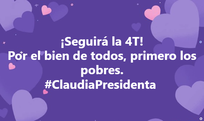 PatGtzOtero's tweet photo. La noche del domingo festejaremos el triunfo de #ClaudiaPresidenta https://t.co/u5u5KqmZyf