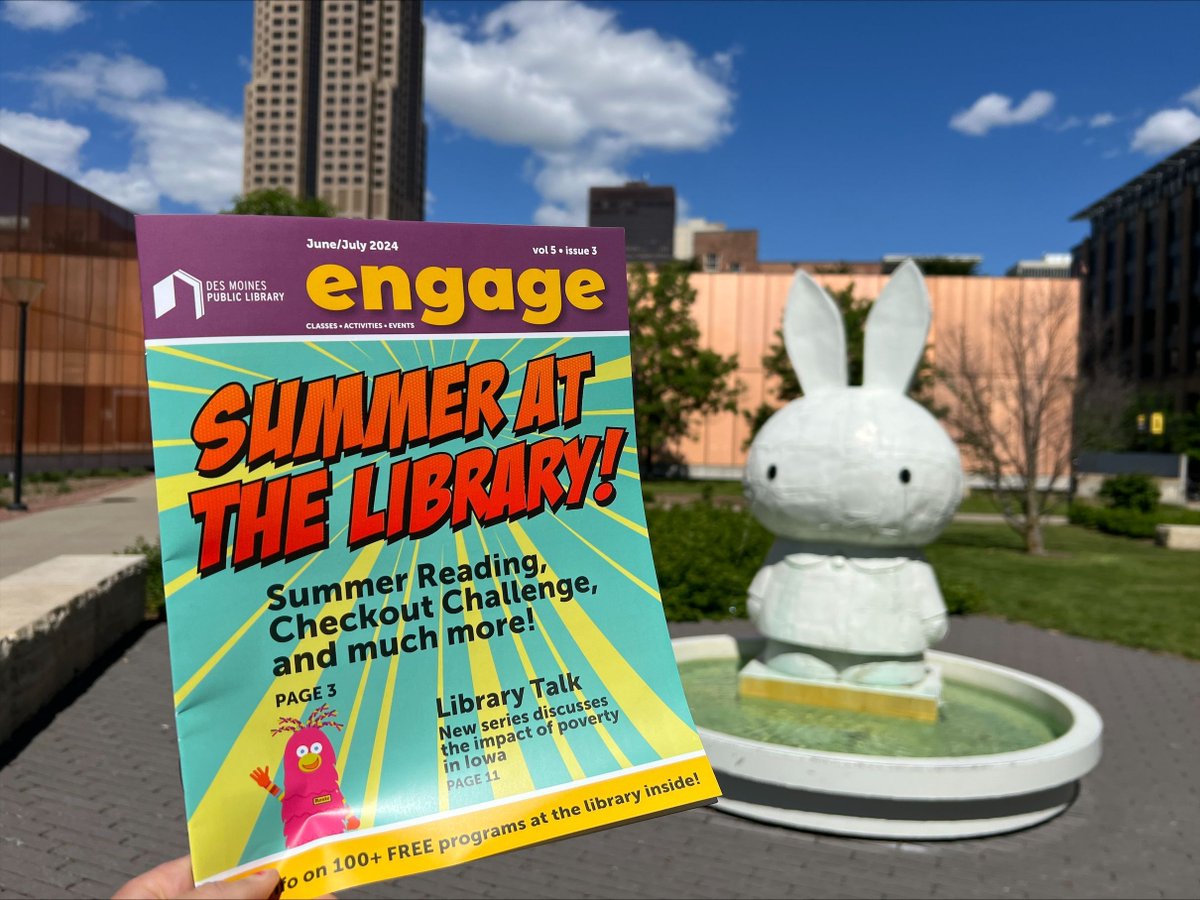 The new edition of engage is here! Get all the info about hundreds of free programs happening at the library in June and July. Plus the Summer Reading Challenge and the Adult Summer Checkout Challenge. dmpl.org/engage