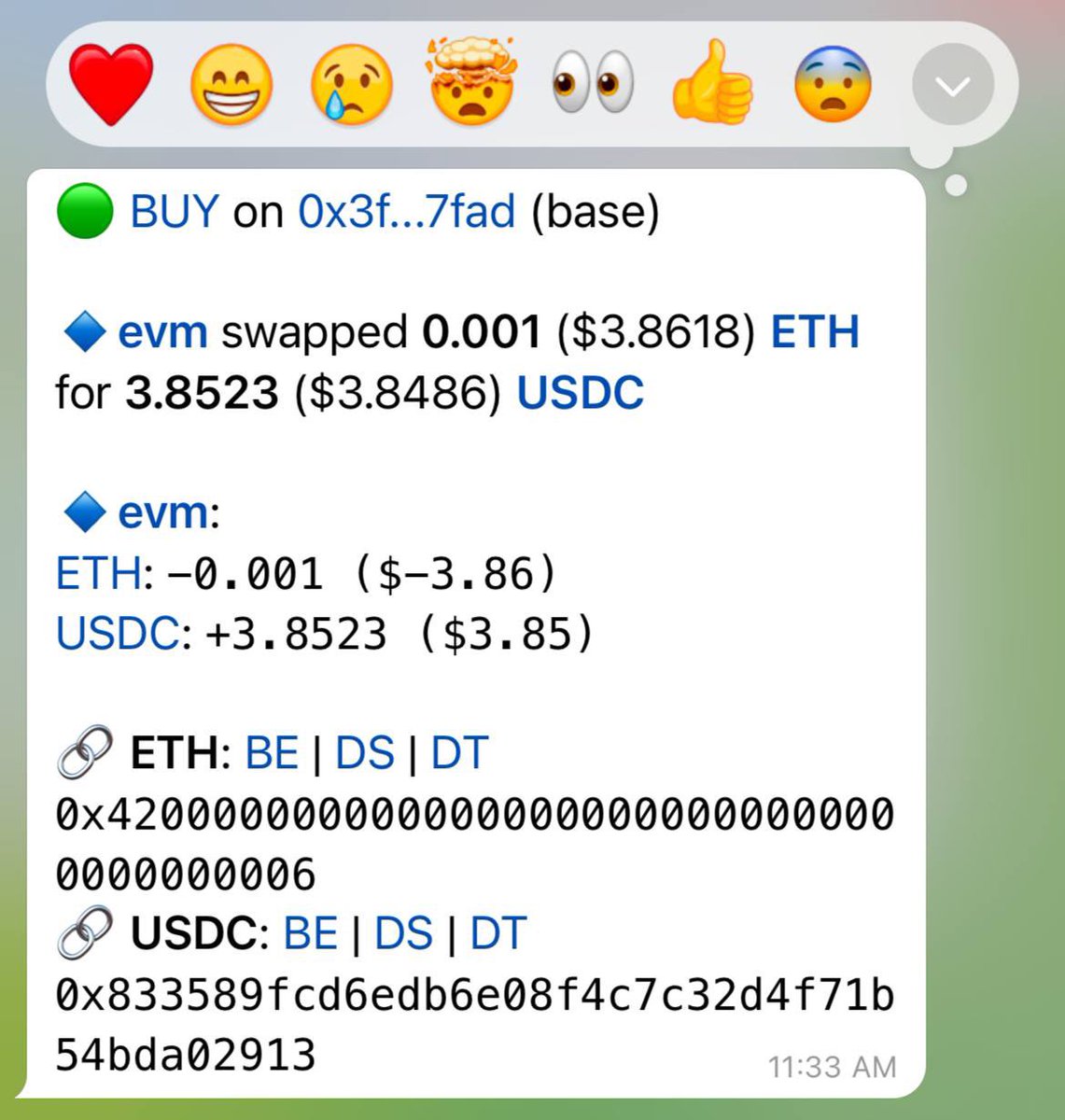 ⛓️RayBot Now Supports EVM Chains! You can now track wallets on Base,  Ethereum, Polygon, Arbitrum, Avalanche, BSC, Cronos, and Optimism. Enjoy  the same interface and familiar features, with instant delivery of  notifications!l