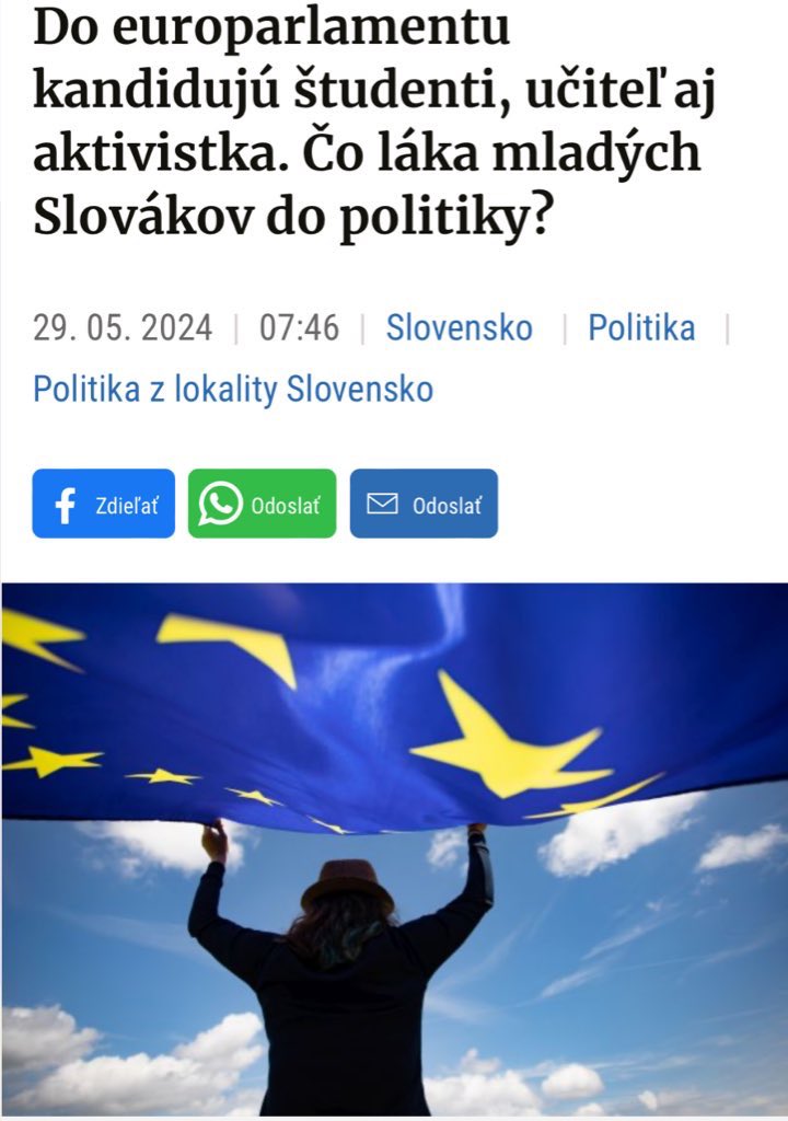 V týchto eurovoľbách kandidujú 'až' šiesti mladí do 25 rokov. Z toho dvaja na našej kandidátke @VoltSlovakia: 23-ročný učiteľ Tomáš Matta a 23-ročná projektová manažérka Nicola Orlovská. #VoteSK24