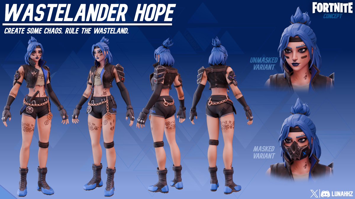 Wastelander Hope Concept Art 🏜️

Takeover the wasteland.💙🖤
#Fortnite | #FortniteArt | #FortniteConcept | #FortniteHope | #FortniteWrecked @FortniteGame