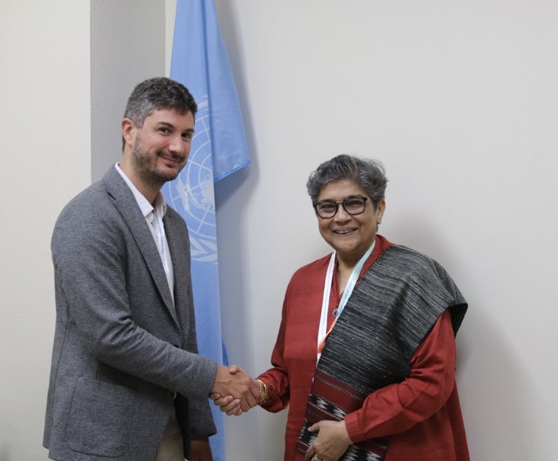 Great meeting with Sergio Colina Martin from @CooperacionESP. I thanked Spain for its commitment to the causes of #SIDS, #LDCs and  #LLDCs. @UNOHRLLS will rely on this support as we begin implementing the #ABAS, and for a successful #LLDC3.