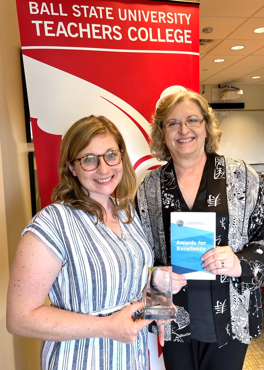 The Indiana Commission for Higher Education recognized Teachers College with a Secondary Partnership Award for the Cardinal Pathways to Teaching program, Indiana's first Teacher Registered Apprenticeship Program.