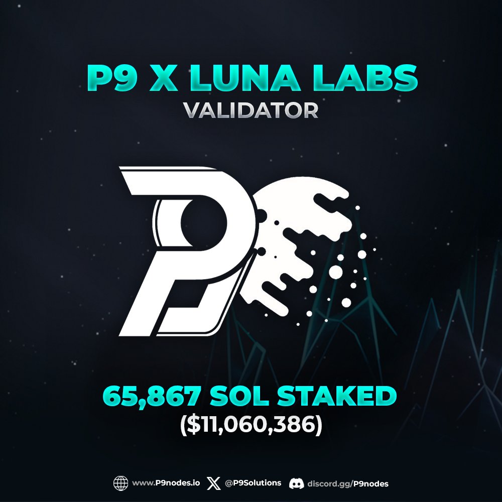 We are thrilled to announce that we reached 65,867 SOL staked on our private validator, in collaboration with <a href="/LunaLabsVC/">Luna Labs</a>, on current Solana epoch (622)

Huge milestone for both projects 🚀🔥

Keep supporting us by delegating your #solana, we reward you with 8.66% true APY!