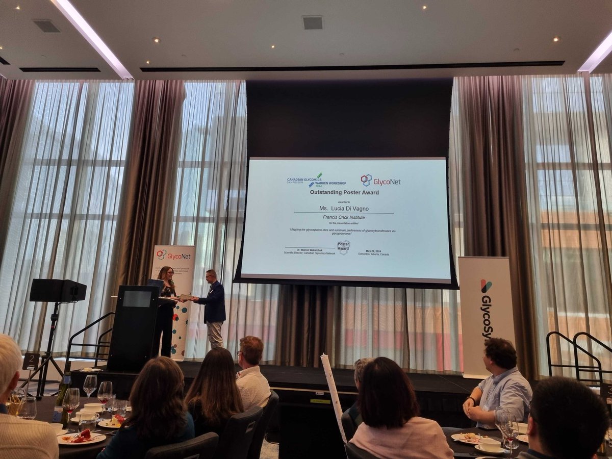 LuciaDiVagno's tweet photo. Had a wonderful time at #CGS2024
Thank you to the organisers @glyconet_nce for selecting me for the Outstanding Poster Award โจ
#glyconet #CGS2024 #glycotime https://t.co/cwhzmW2jys